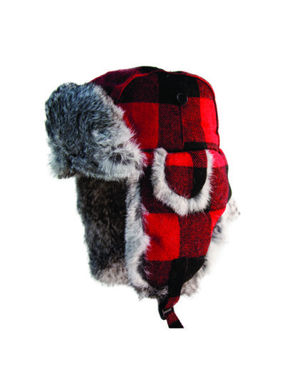 Eskimo Plaid Alaskan Fur Hat - Marine General - Hats