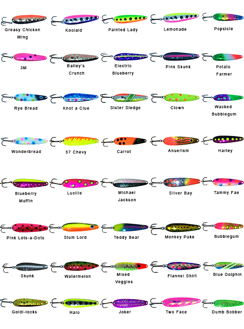 Flashback Trolling Spoons Classic Colors